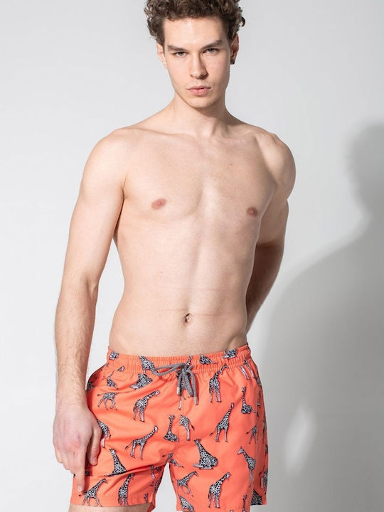 Giraffe Herren Badebekleidung Shorts Orange