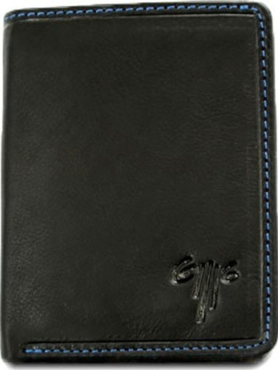 Leather Men's Wallet Classic Black/Blue