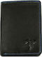 Leather Men's Wallet Classic Black/Blue