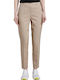 Tom Tailor Women's Fabric Trousers in Loose Fit Beige