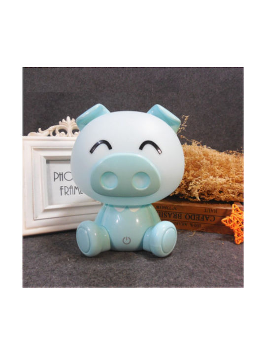 Led Kids Decorative Lamp Piglet Blue 13x15x19εκ.