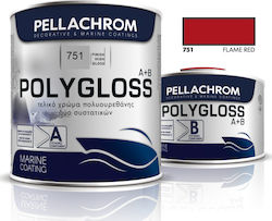 Pellachrom Polygloss A+B 751 Τελικό Χρώμα Πολυουρεθάνης Δύο Συστατικών 0.75lt Κόκκινο