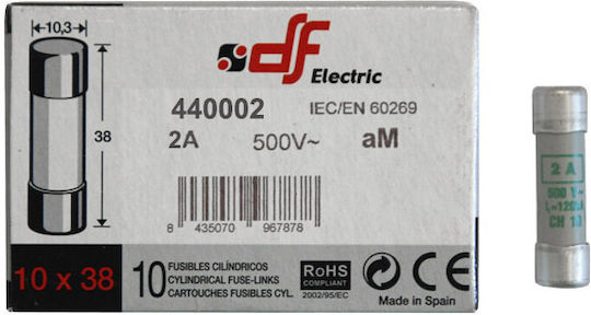 Adeleq Siguranță Cilindric Porțelan 10x38mm 2A (88-0029) 1buc