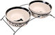 Trixie Ceramic Ceramic Bowl Food & Water for Dog & Cat with Base 2x 600ml 15cm in White Color