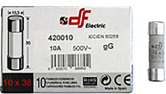 Adeleq Φυσίγγια Κυλινδρικά Πορσελάνης 10x38mm Ταχείας Καύσεως Gg 10A