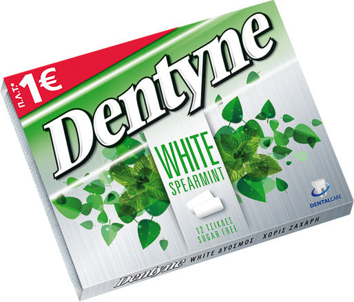 Dentyne Τσίχλες με Γεύση White Δυόσμος Χωρίς Προσθήκη Ζάχαρης 14τμχ 16.8gr