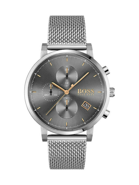 Hugo Boss Integrity Uhr Chronograph Batterie mit Silber Metallarmband