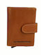 Loughton Leather Men's Wallet Cards with RFID and Slide Mechanism Tabac Brown