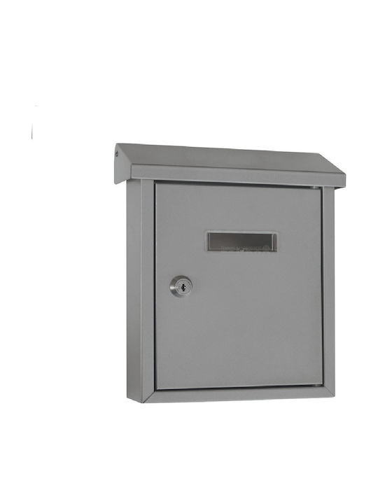 Import Hellas Outdoor Mailbox Metallic Nickel Matt 25.5x6x19.2cm