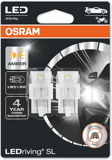 Osram Lamps Car & Motorcycle LEDriving SL Amber W21/5W LED 12V 1.7W 2pcs
