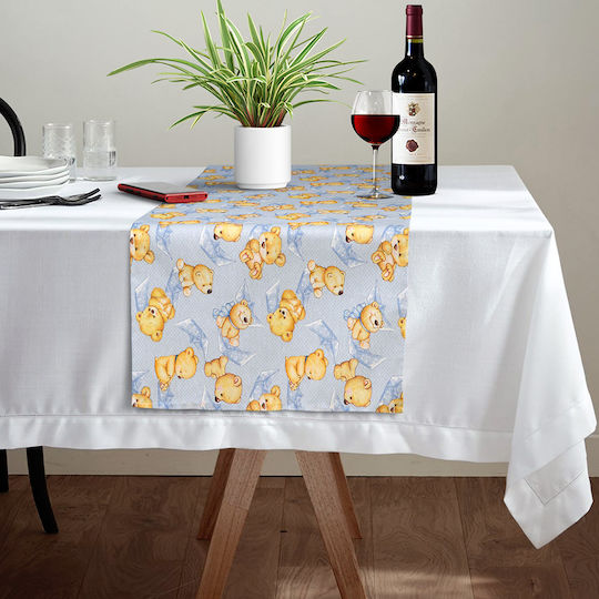 Lino Home Runner Sailor Bear 601 Albastru 45x145cm