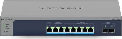 NetGear MS510TXUP Managed L2 PoE+ Switch με 8 Θύρες Gigabit (10Gbps) Ethernet και 2 SFP Θύρες