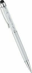 Stylus Bildschirm mit Kristallen in Silber Farbe
