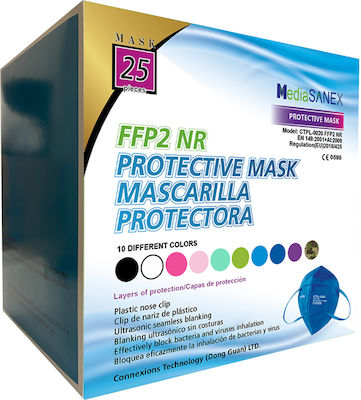 Media Sanex FFP2 NR Protective Mask σε Διάφορα Χρώματα 25τμχ