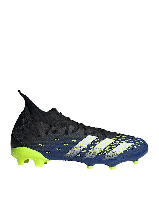 Adidas Predator Freak.3 FG Ψηλά Ποδοσφαιρικά Παπούτσια με Τάπες Core Black / Cloud White / Solar Yellow