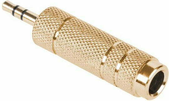 Μετατροπέας 3.5mm male σε 6.3mm female Χρυσό 1τμχ BG-0323