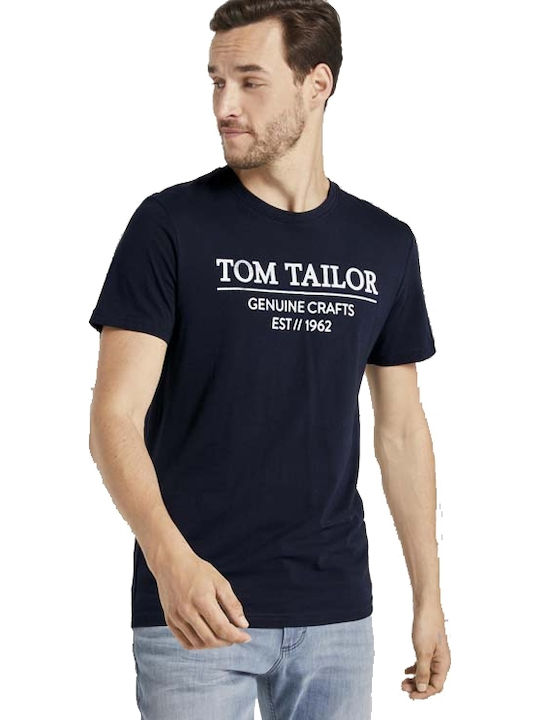 Tom Tailor T-shirt Bărbătesc cu Mânecă Scurtă Albastru marin