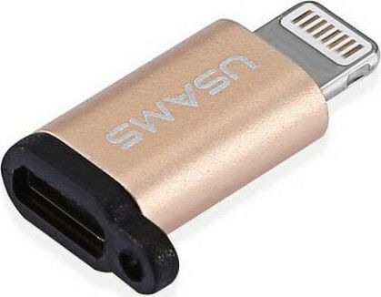 Usams US-SJ152 Μετατροπέας Lightning male σε micro USB female Χρυσό 1τμχ