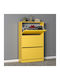 Wooden Shoe Organizer with 3 Shelves Yellow 73x26x119cm