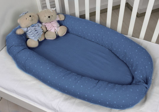 Baby Oliver Baby Nest Kissen Muslin Blau