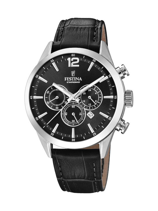 Festina Ανδρικό Ρολόι 43.5mm Χρονογράφος Μπαταρ...