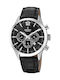 Festina Ανδρικό Ρολόι 43.5mm Χρονογράφος Μπαταρίας με Μαύρο Δερμάτινο Λουράκι