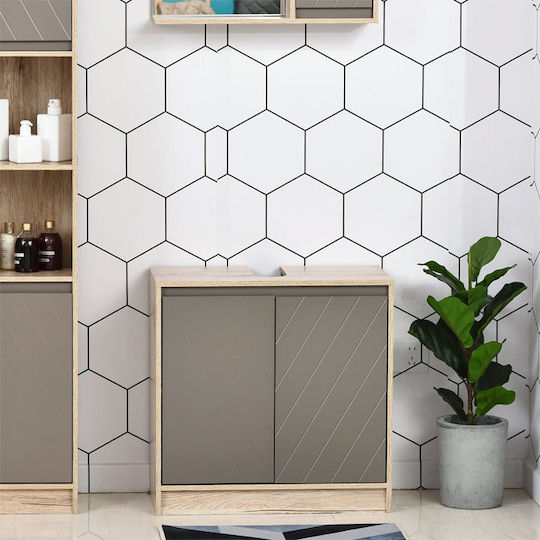 HomCom Πάγκος χωρίς Νιπτήρα Μ59.8xΒ30xΥ60cm Δρυς