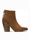 Inuovo Leather Women's Ankle Boots with High Heel Camel