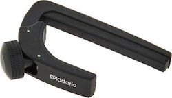 Daddario Plastic Clamp Capo for Electric and Acoustic Guitar Adjustable Tension Black