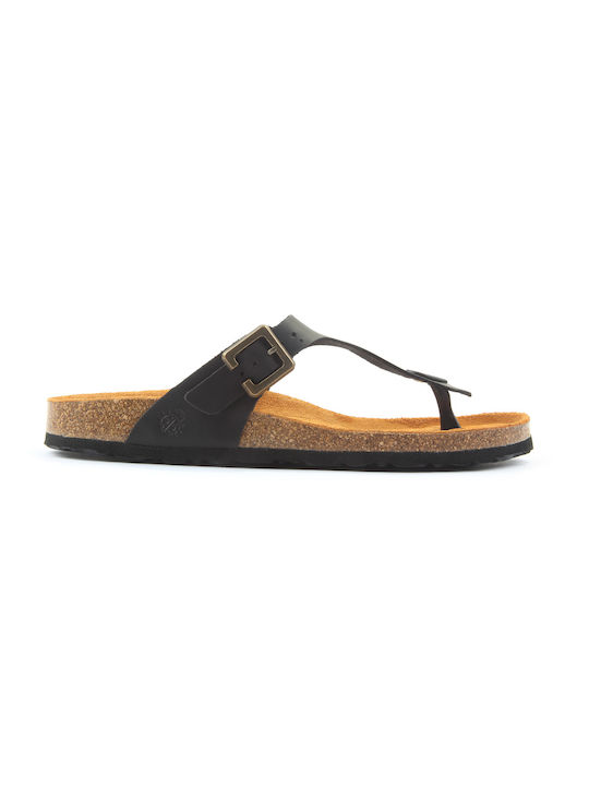 Yokono Mabul Leather Women's Flat Sandals In Black Colour