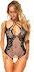 Leg Avenue Net & Lace Crothless Teddy Black