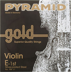 Pyramid Set of Silver Plated Strings for Violin 4/4 Gold 4/4 E-Ball end