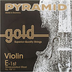 Pyramid Set of Silver Plated Strings for Violin 4/4 Gold 4/4 E-Ball end