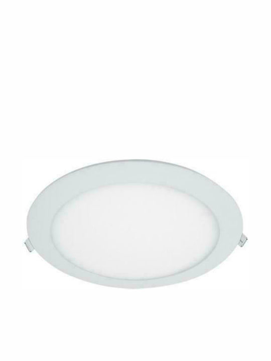 Elmark Round Recessed LED Panel 12W with Cool White Light 17x17cm