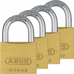 Abus 55/40 Quadro Steel Padlock Brass with Key Brass 40mm 4pcs