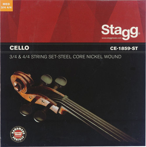 Stagg Single Nickel Wound Strings 4 Pieces for Cello 4/4 3/4 CE-1859-ST 4/4 - 3/4