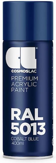 Cosmos Lac Σπρέι Βαφής Premium Acrylic με Γυαλιστερό Εφέ Cobalt Blue 400ml