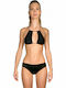 Zebras & Libras Bikini Set High Neck Top & Slip Bottom Enstatite Onyx Black