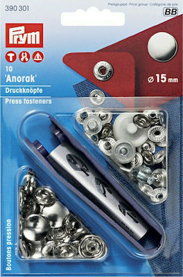 Prym Anorak Τρουκ 15mm Ασημί