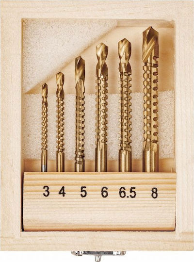 Kraft & Dele Set Drill Bits Wood 3-8 mm Set of 6 Drills for Wood
