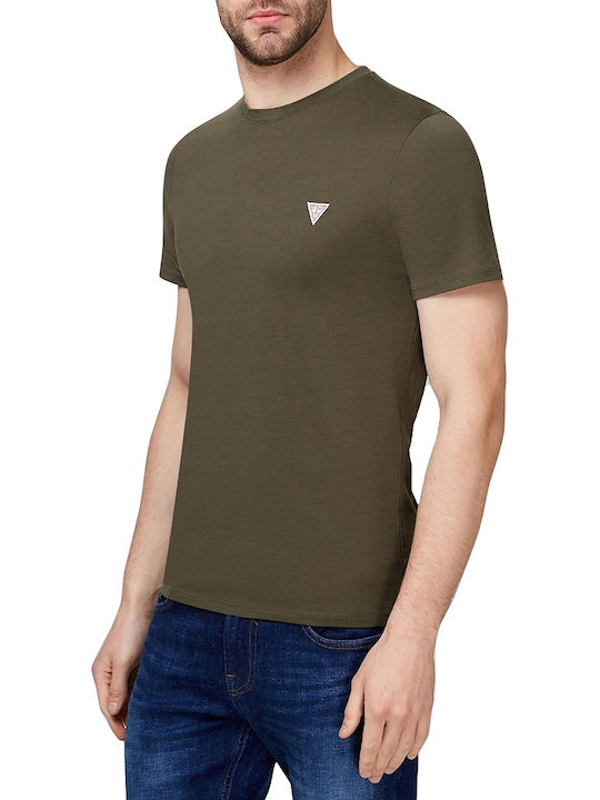 Guess Herren T-Shirt Kurzarm Khaki