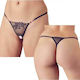 Cottelli Collection Sexy Crotchless Thong with Rhinestones Γυναικείο Sexy String Αυτοκινήτου Black