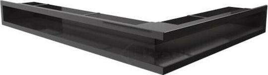 Kratki Corner Fireplace Air Shutter Black 76.6x54.7x9cm