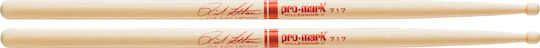 Promark Hickory Drumsticks Drums Signature 717 Rick Latham with Tip Shape Barrel