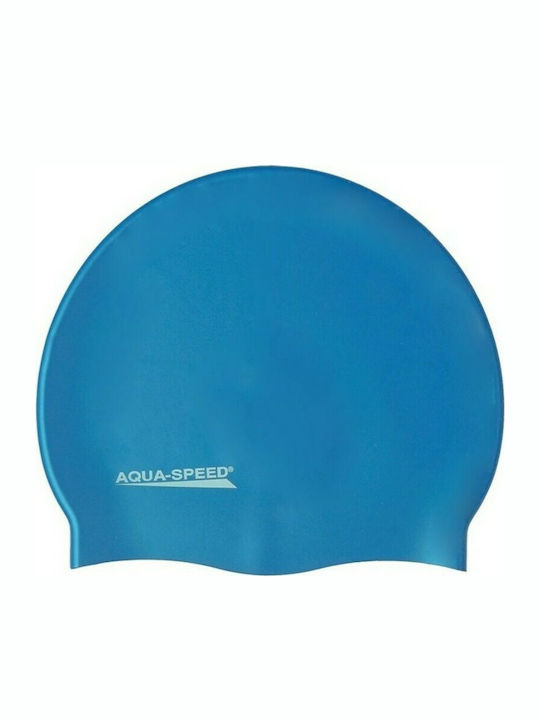 Aquaspeed Mega Silicone Adults Swimming Cap Blue