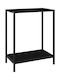 Console Table Metal with Glass Surface Black L60xW35xH75cm