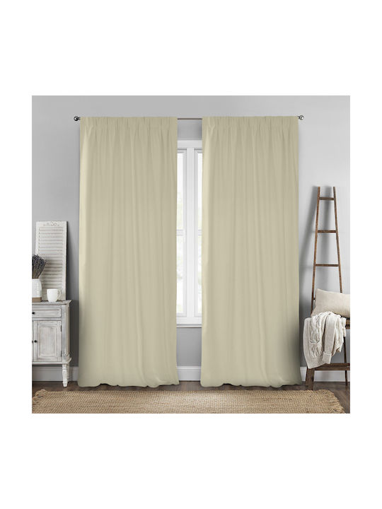 Lino Home Curtain with Pencil Pleat Renas Sand ...