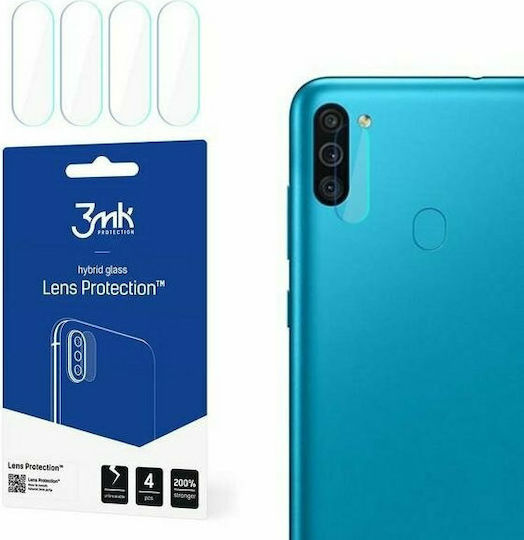 3MK Camera Lens Flexible Glass Протектор за камера Закалено стъкло Transparent за Galaxy M11