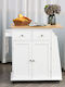 Floor Kitchen Cabinet White 89x45x89.5cm