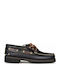 Sea & City Tractor Men's Leather Boat Shoes Black